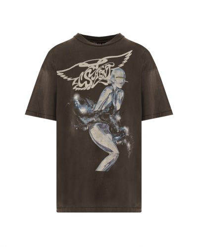 Saint Michael x Hajime Sorayama graphic washed grey t-shirt