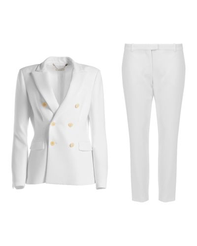Altuzarra Indiana Optic White double-breasted blazer jacket & Todd Optic White pants