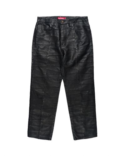 Supreme patchwork 5-pocket leather pants