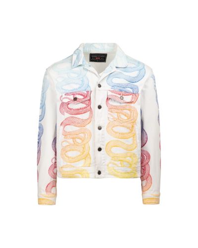 Supreme x Hysteric Glamour snake white denim trucker jacket