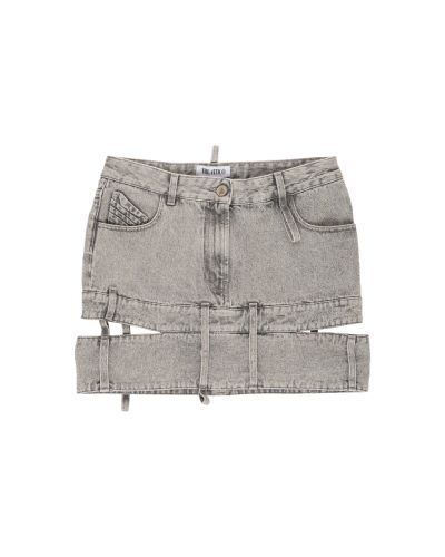 The Attico cut-out denim mini skirt