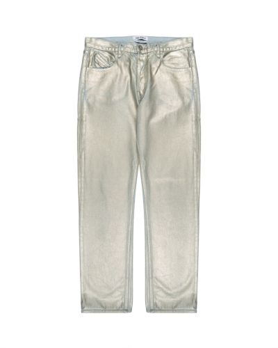 The Attico metallic coated straight-leg denim pants