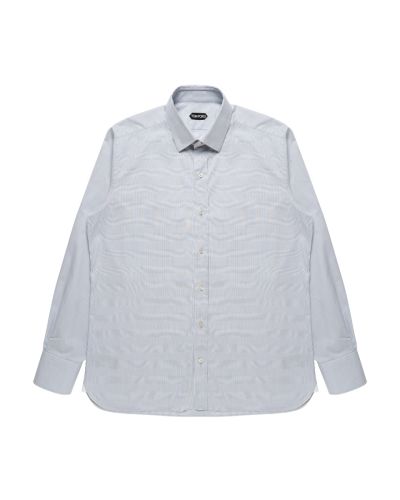 Tom Ford "Prince of Wales" Cutaway-collar poplin button-up shirt