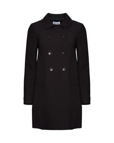 Valentino RED double-breasted stretch cotton black coat