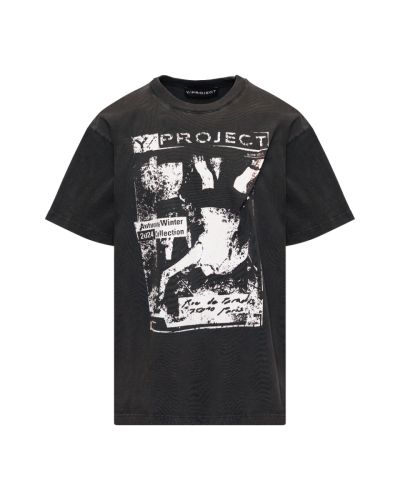 Y/Project Rock Band pinched logo grey t-shirt