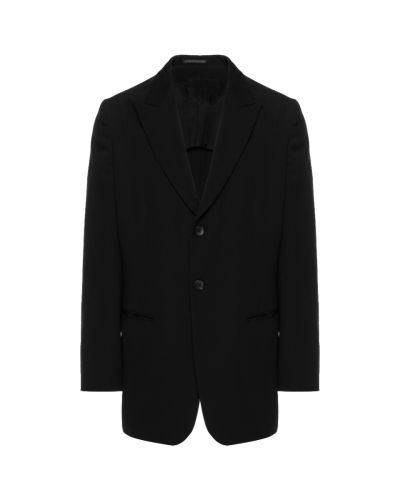 Yohji Yamamoto POUR HOMME dual fabric gabardine blazer jacket