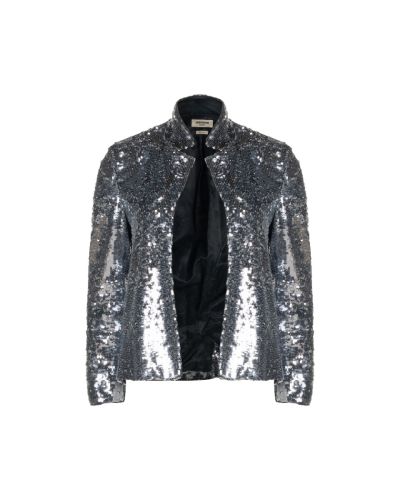 Zadig & Voltaire silver sequin-embellished blazer jacket