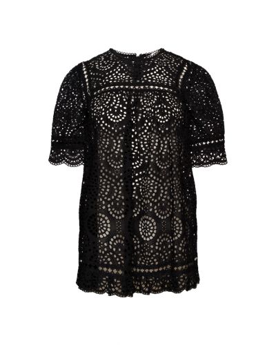 Zimmermann crotchet black mini dress