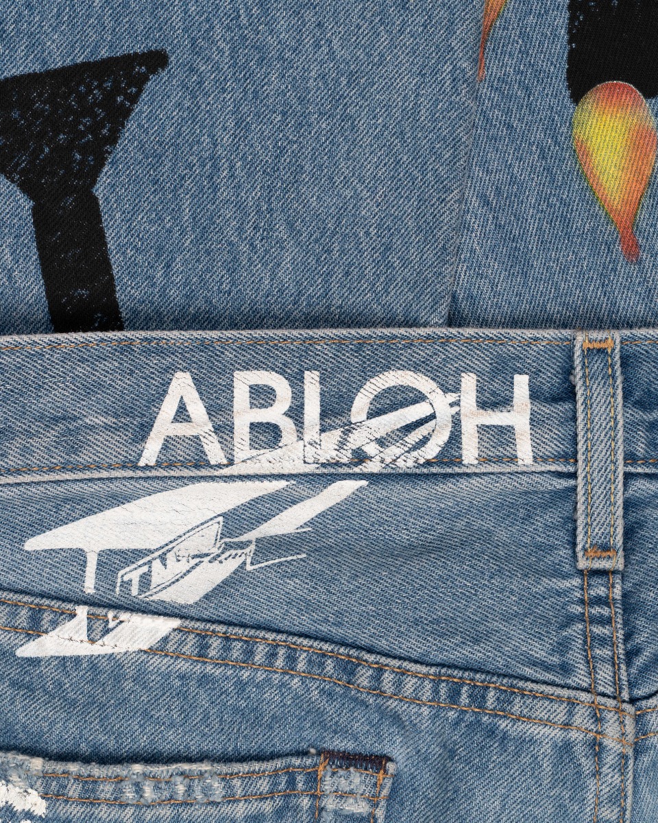 Denim Tears Virgil Abloh "Message in a Tear" printed Levi's jeans thumbnail