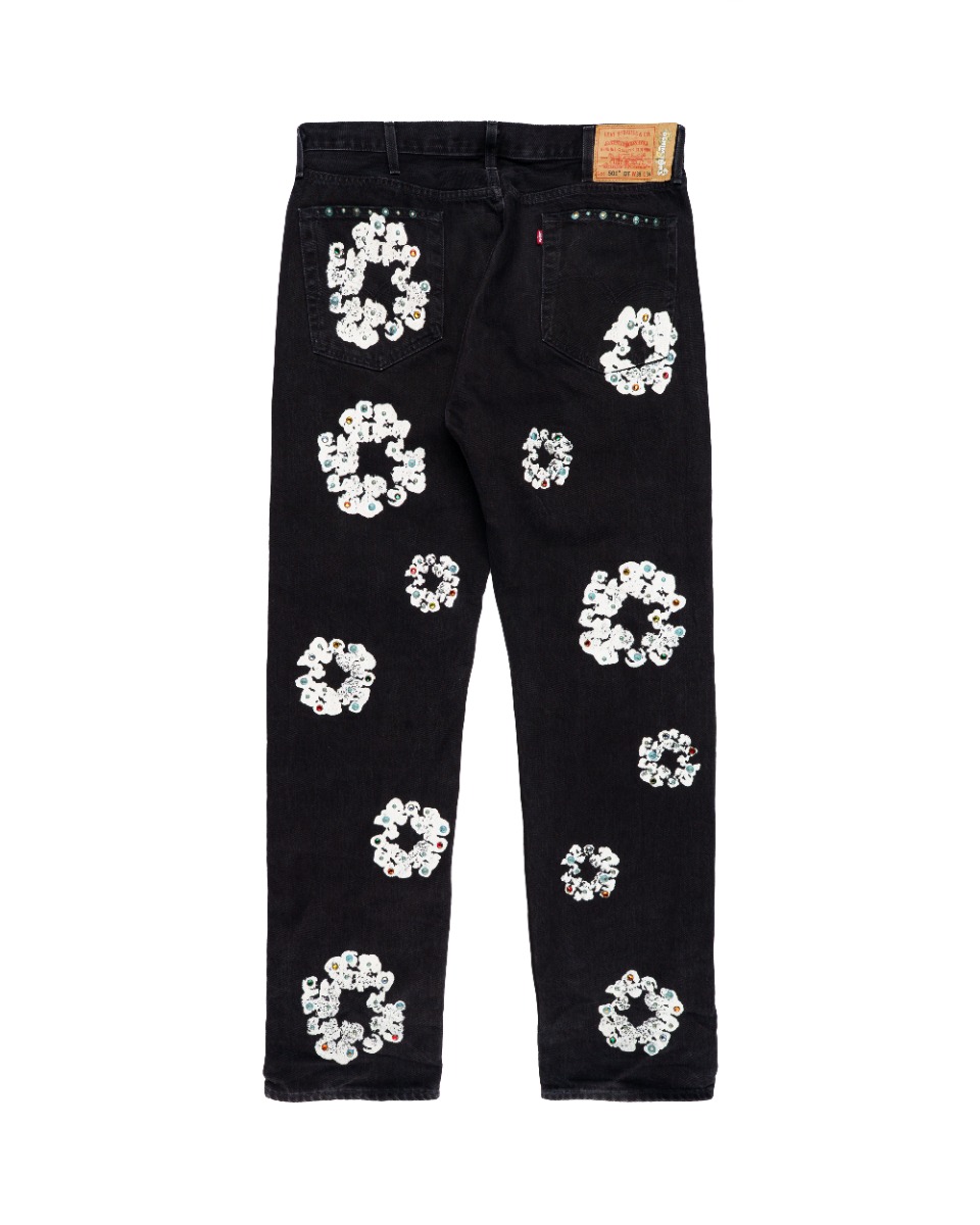 Denim Tears Wreath "Rhinestone 9pc" Levi's 501 denim pants thumbnail