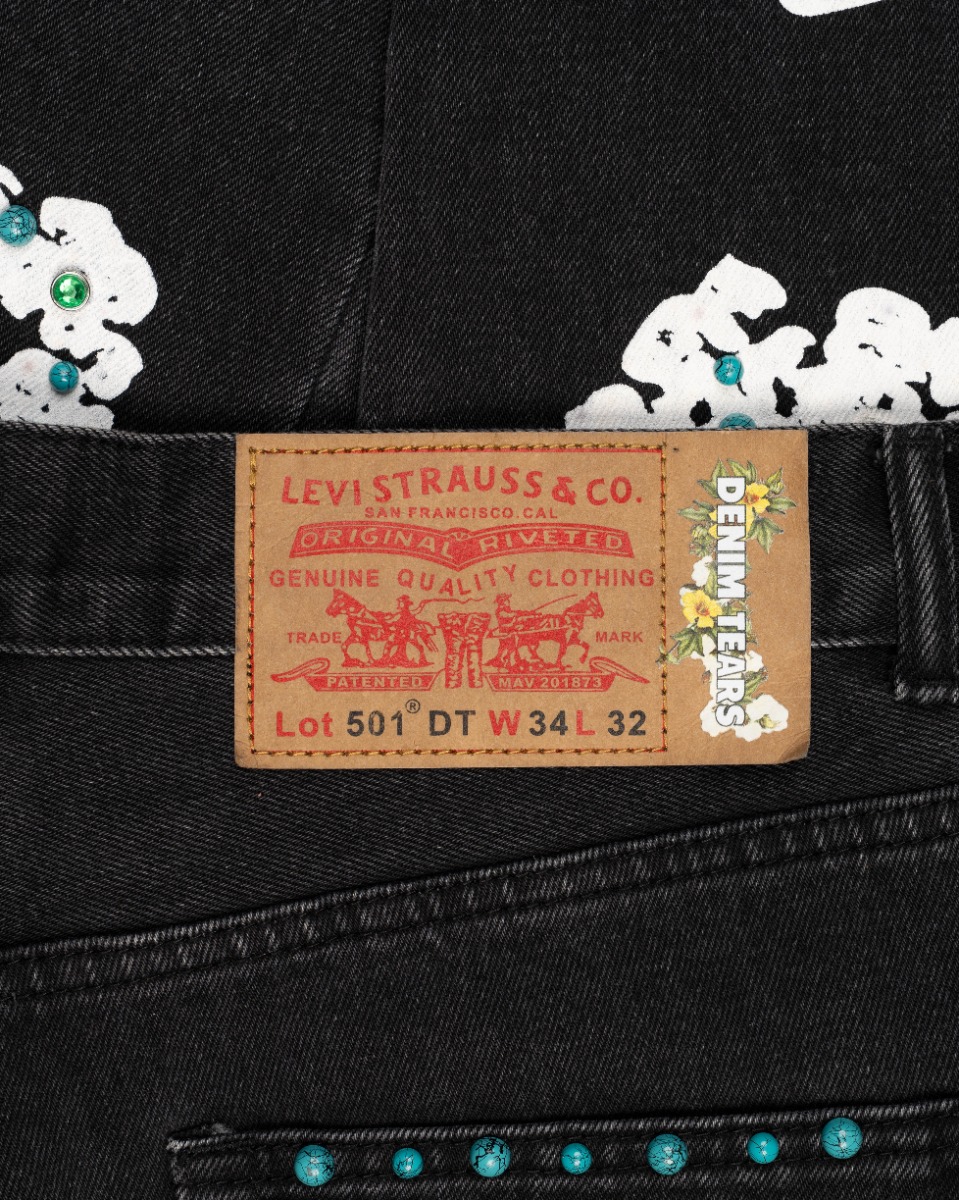 Denim Tears Wreath "Rhinestone 9pc" Levi's 501 denim pants thumbnail