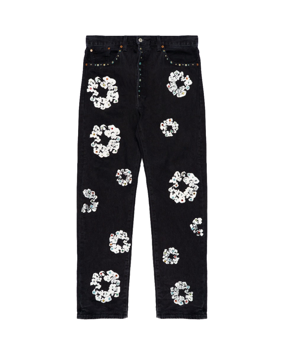Denim Tears Wreath "Rhinestone 9pc" Levi's 501 denim pants thumbnail