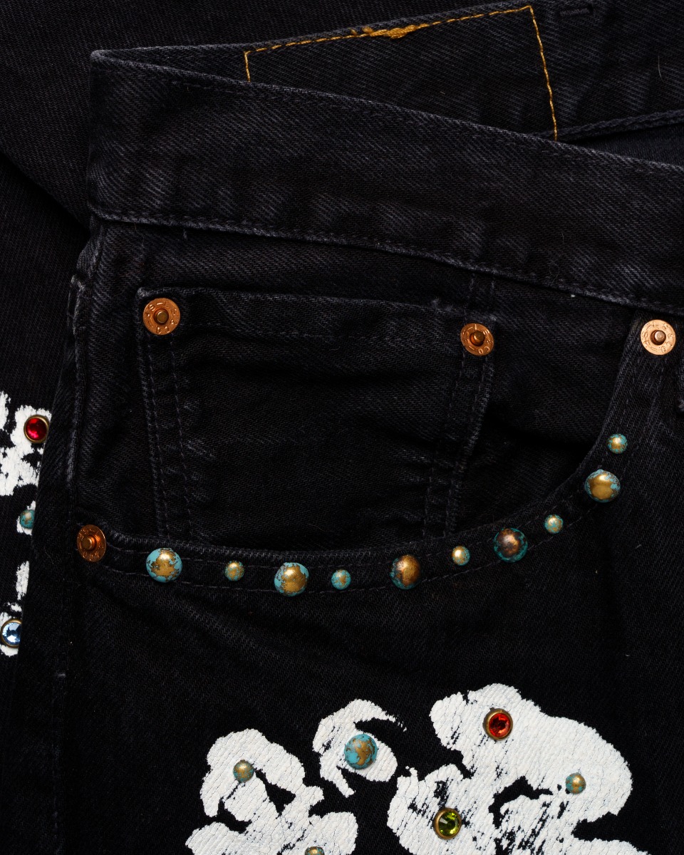 Denim Tears Wreath "Rhinestone 9pc" Levi's 501 denim pants thumbnail