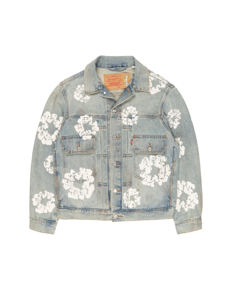 Denim Tears x Levi's Type-2 "All Over Wreath" light wash denim jacket