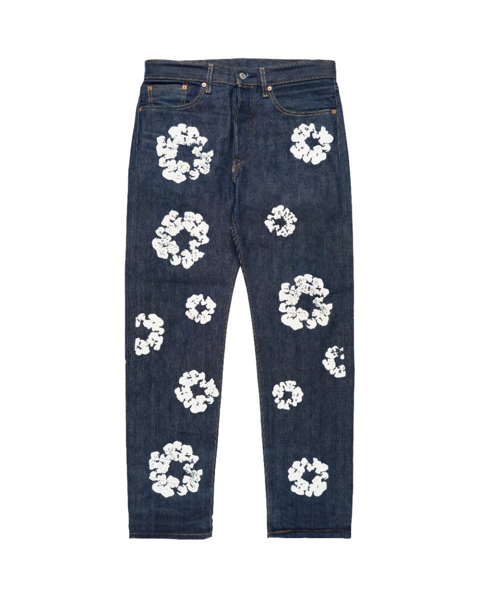 Denim Tears x Levi's wreath-print selvedge jeans thumbnail
