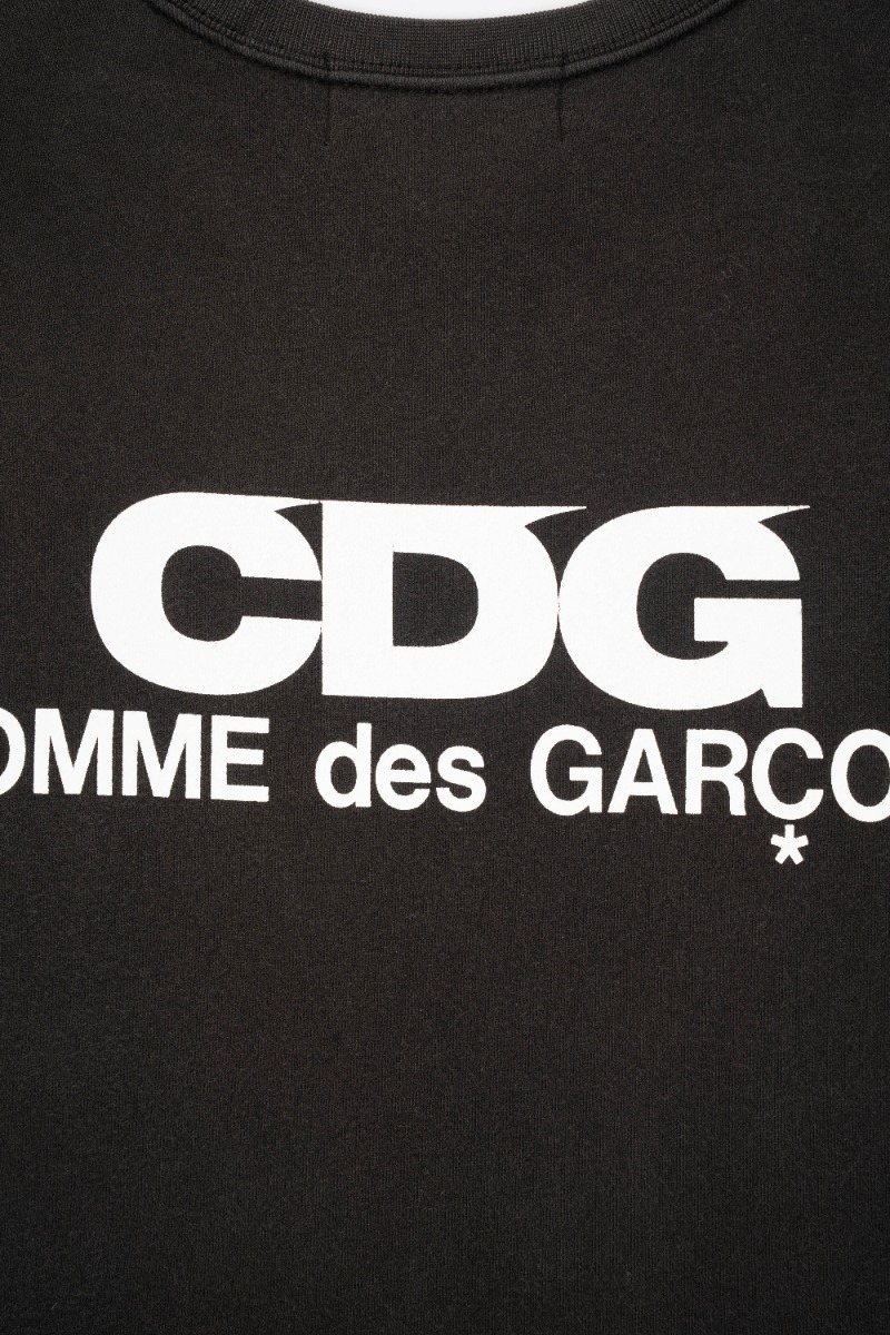COMME des GARÇONS CDG logo washed black crewneck sweatshirt thumbnail