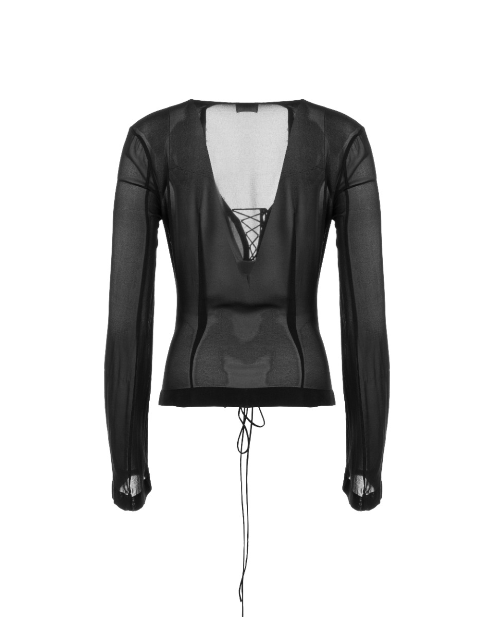 Dion Lee semi-sheer mesh laced top thumbnail