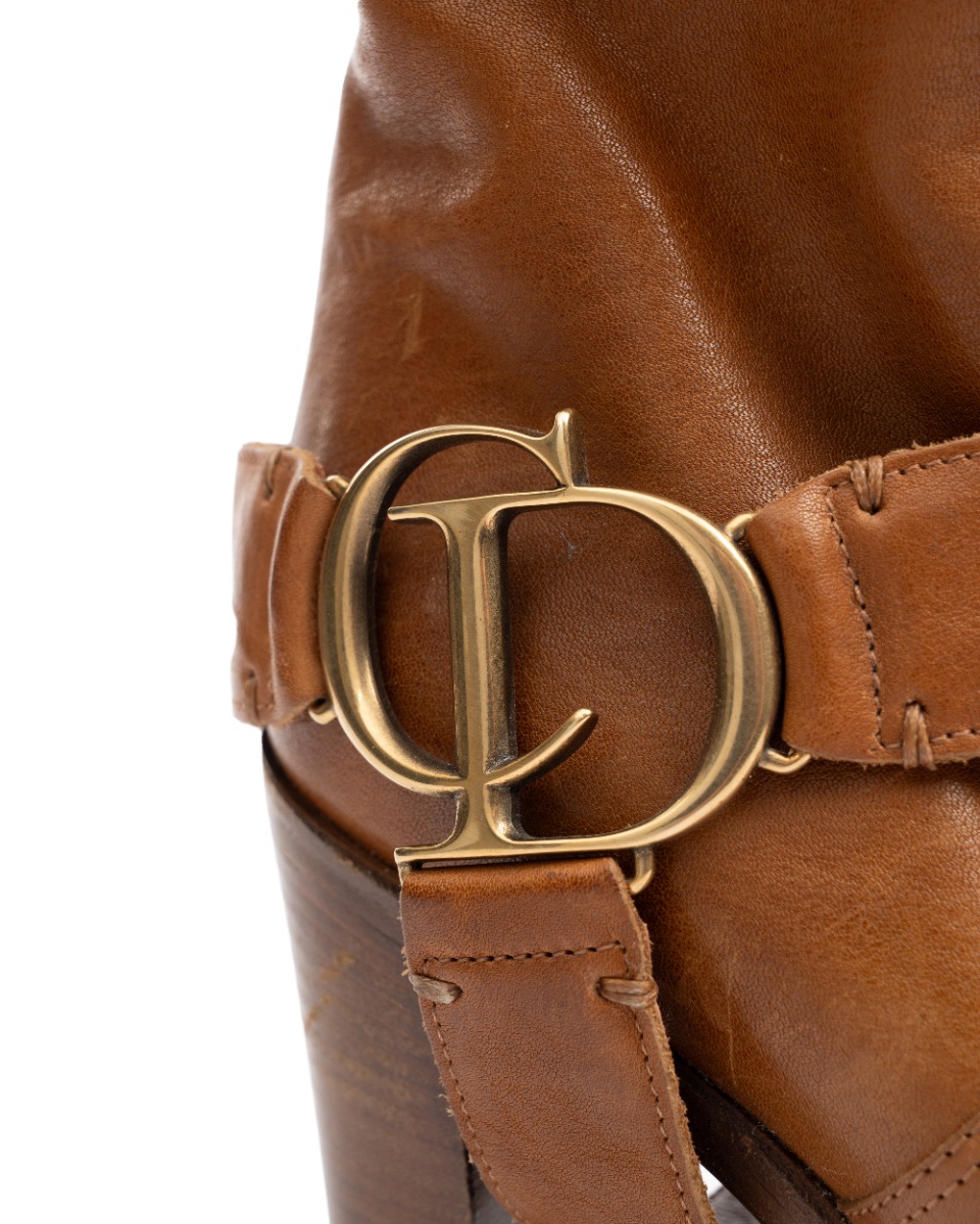 Dior Equstrian "CD" logo buckle leather boots thumbnail