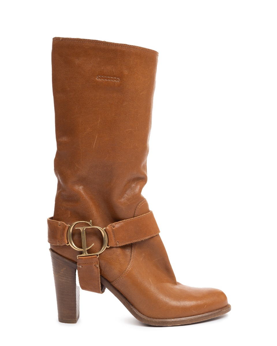 Dior Equstrian "CD" logo buckle leather boots thumbnail