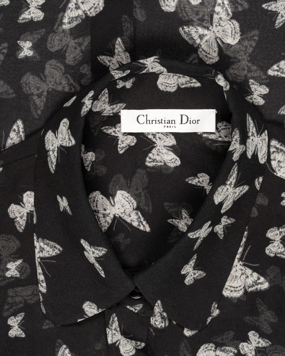 Christian Dior butterfly transparent button-up shirt thumbnail