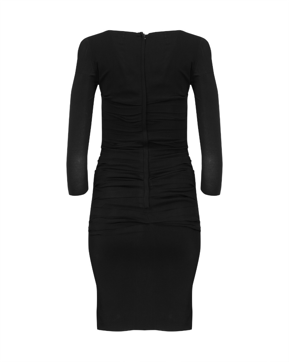 Dolce&Gabbana black draped long sleeve dress thumbnail