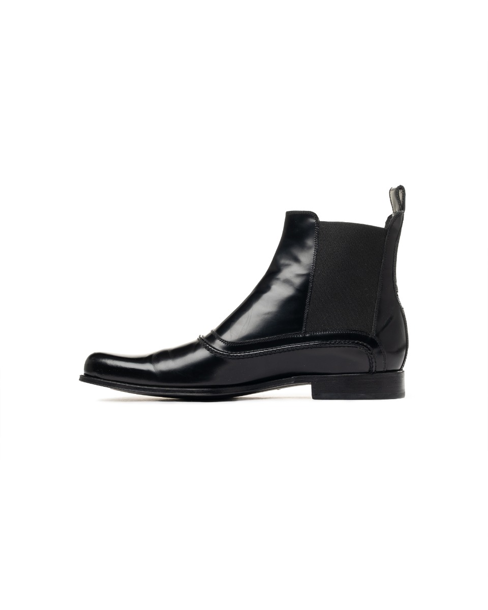 Dolce&Gabbana Chelsea black leather ankle boots thumbnail