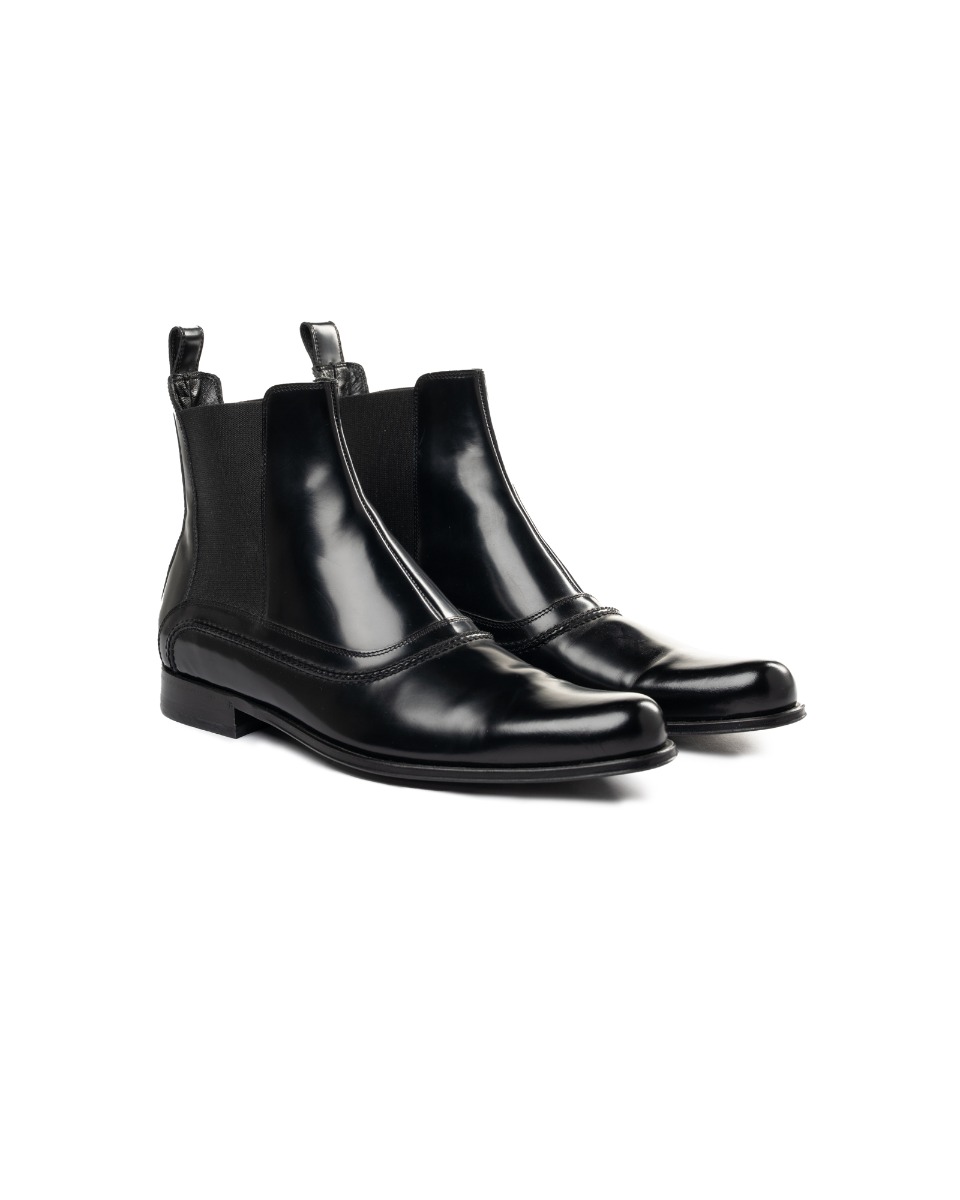 Dolce&Gabbana Chelsea black leather ankle boots thumbnail