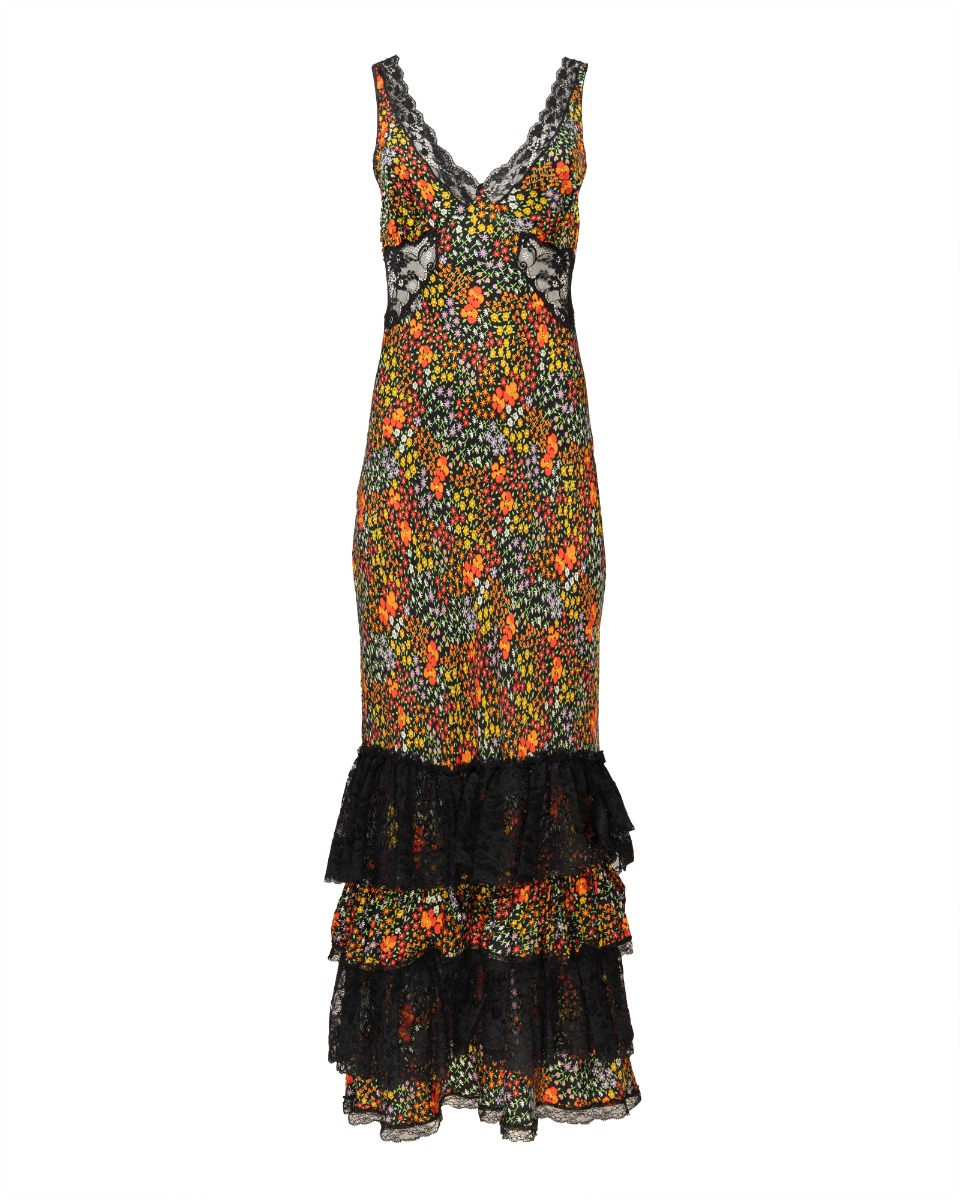 Dolce&Gabbana floral tiered lace dress thumbnail