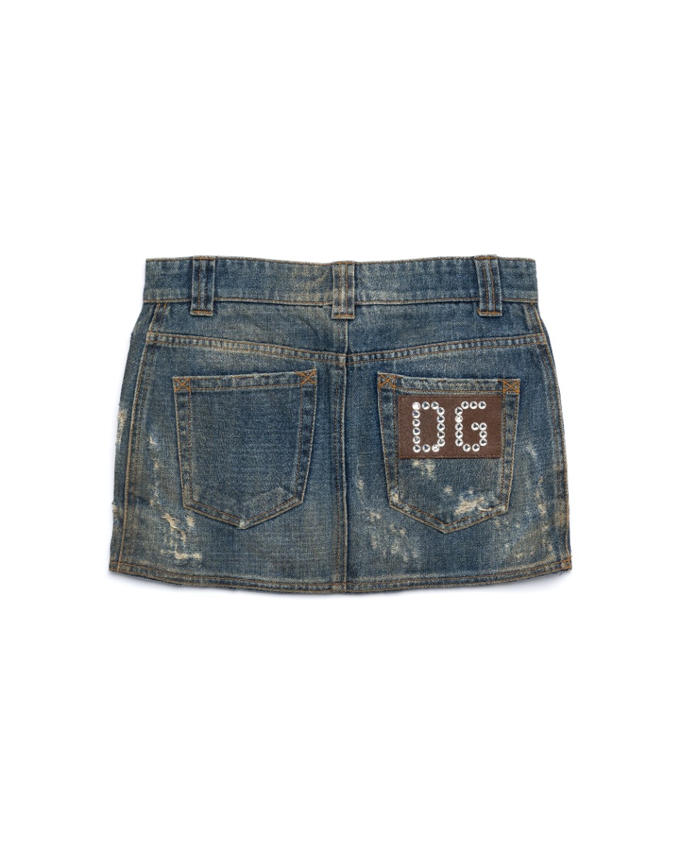 Dolce&Gabbana leather pocket denim mini skirt thumbnail