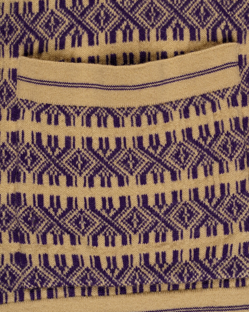Dries Van Noten geometric rib purple cardigan thumbnail