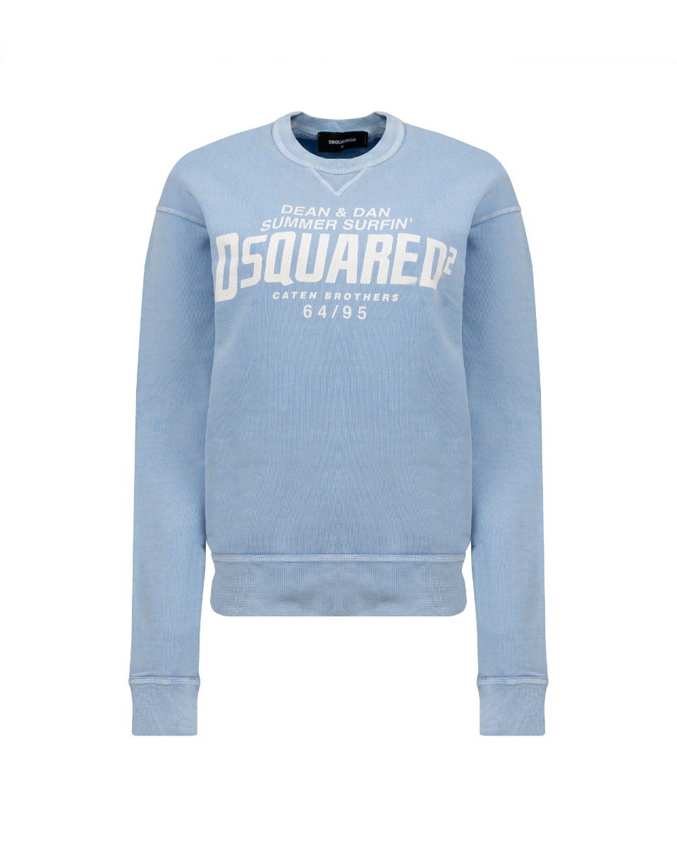Dsquared2 64/95 logo sky blue crewneck thumbnail