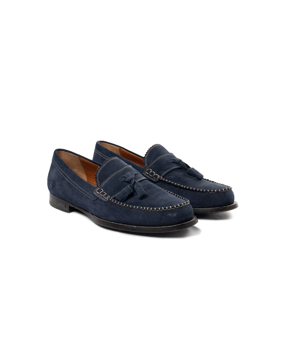 Dsquared2 blue suede loafers thumbnail