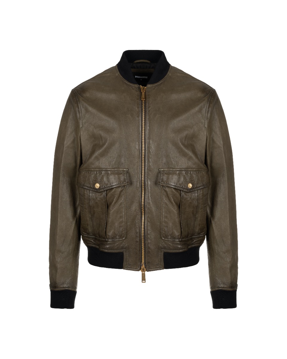 Dsquared2 Pilot Dark Olive bomber jacket thumbnail