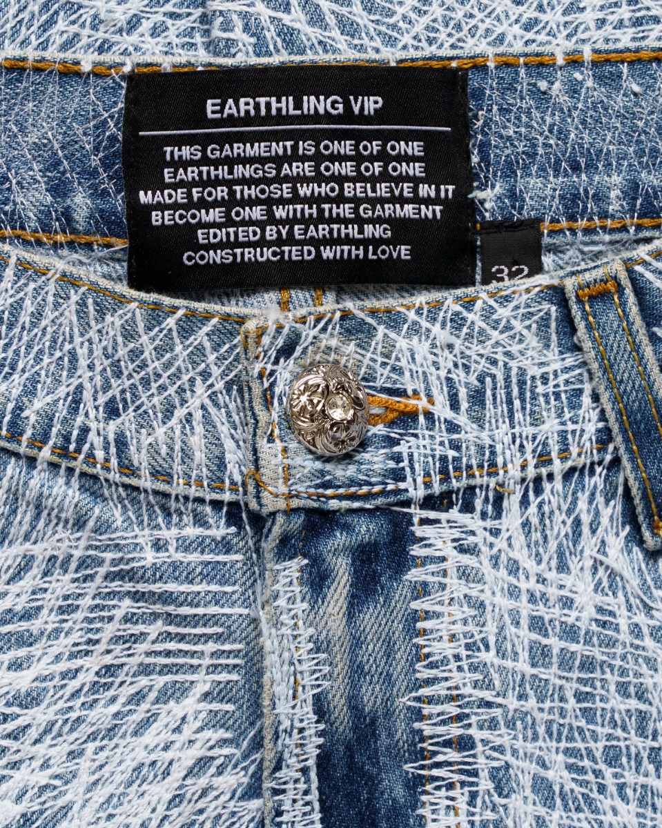 EARTHLING VIP Circus Stitch blue denim pants thumbnail