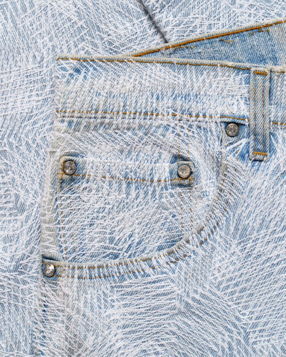 EARTHLING VIP Circus Stitch blue denim pants thumbnail