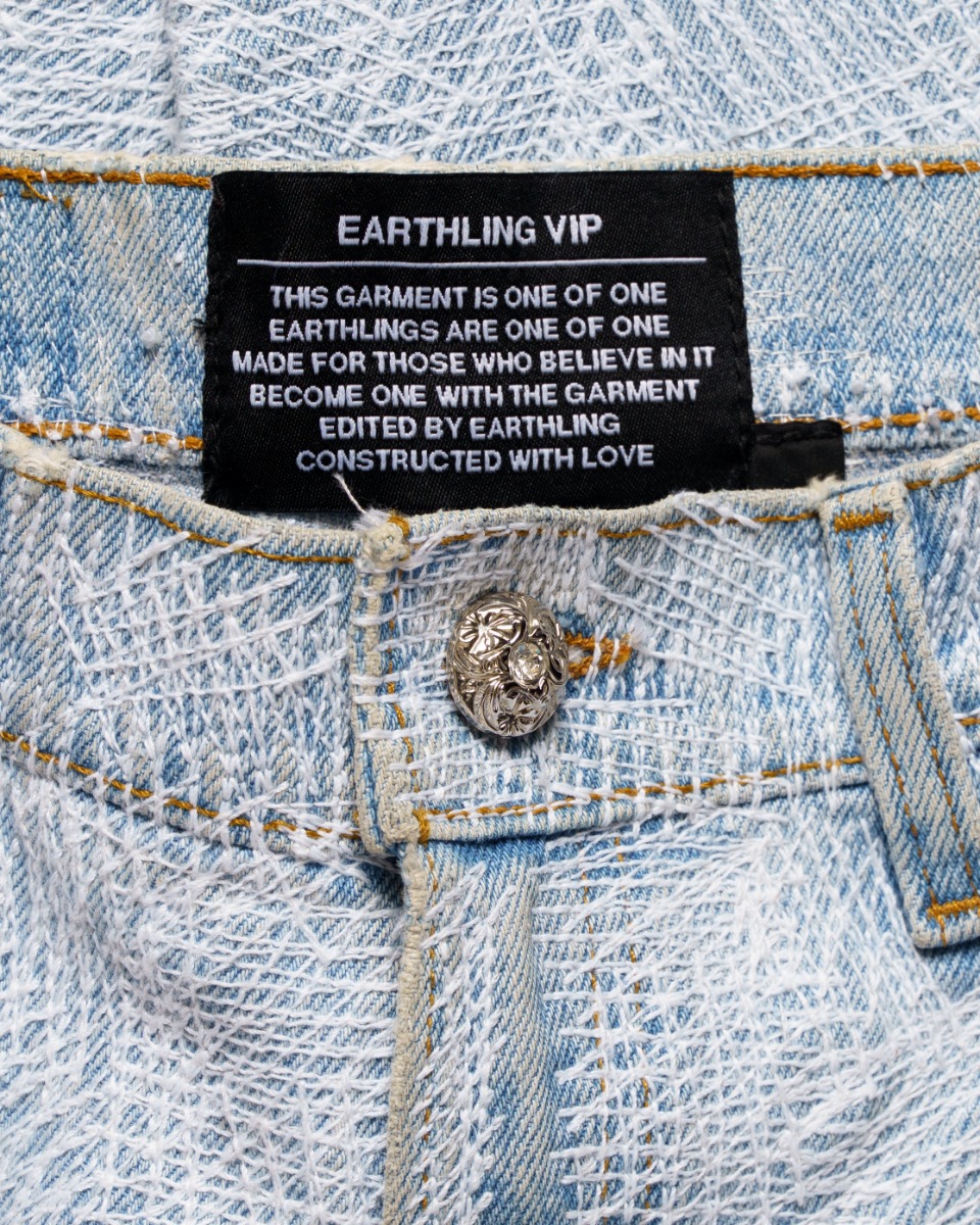 EARTHLING VIP Circus Stitch blue denim pants thumbnail