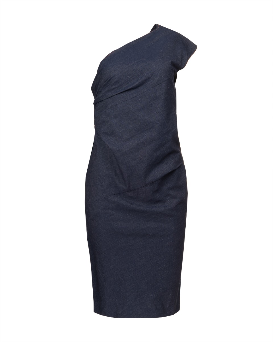 Emilio Pucci one-shoulder midi linen dress thumbnail