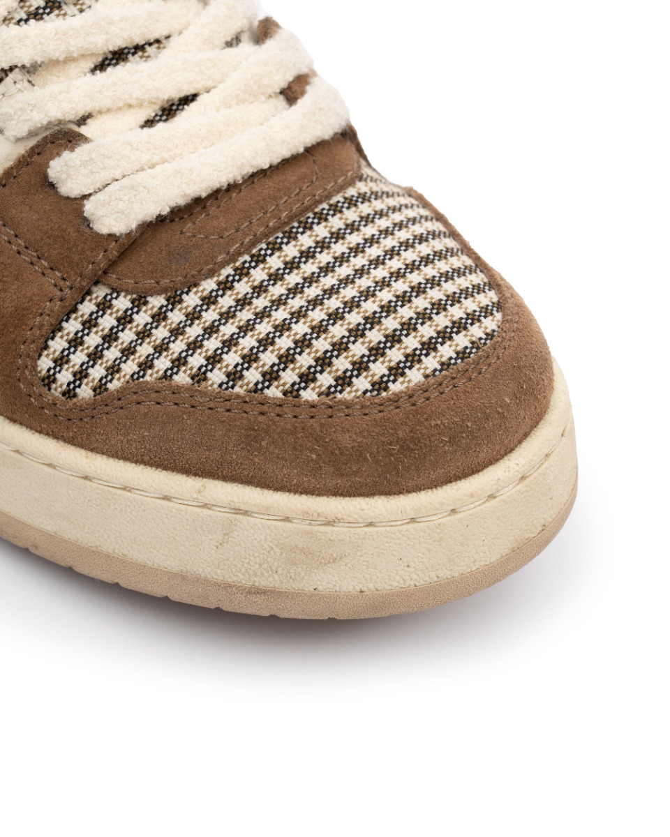 Fendi Match Houndstooth suede sneakers thumbnail