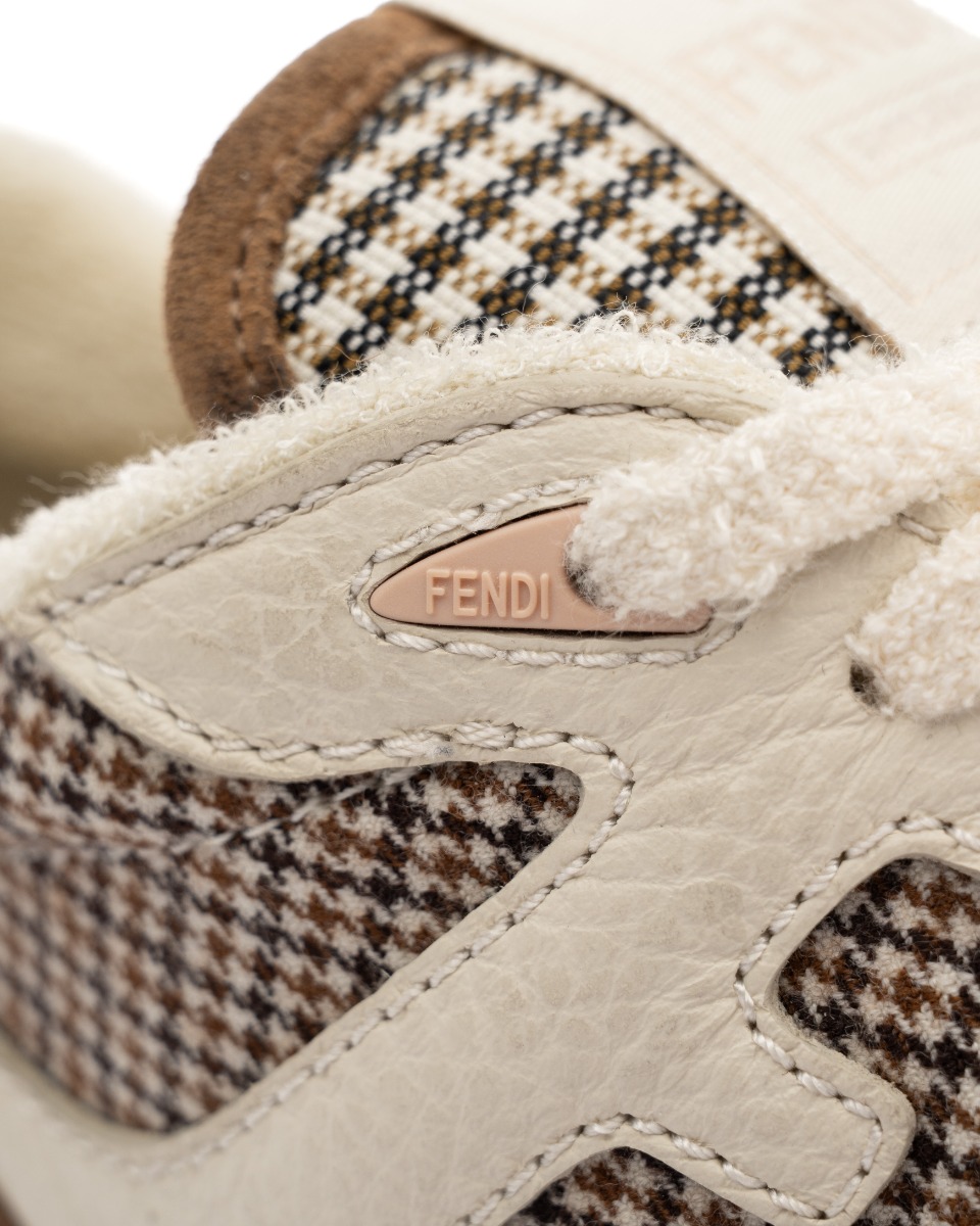 Fendi Match Houndstooth suede sneakers thumbnail