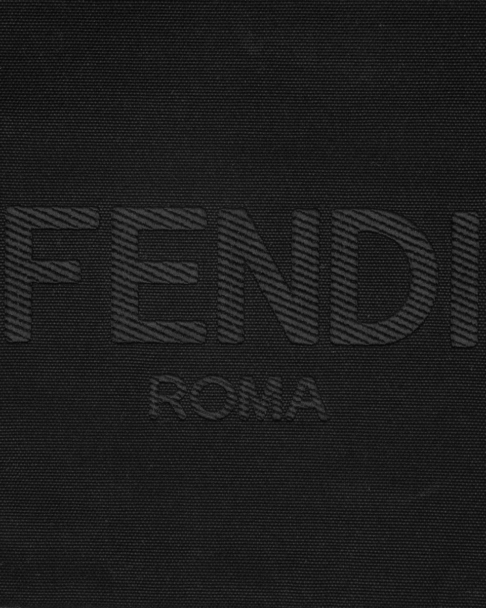 Fendi Vitello Grace canvas logo black clutch bag thumbnail