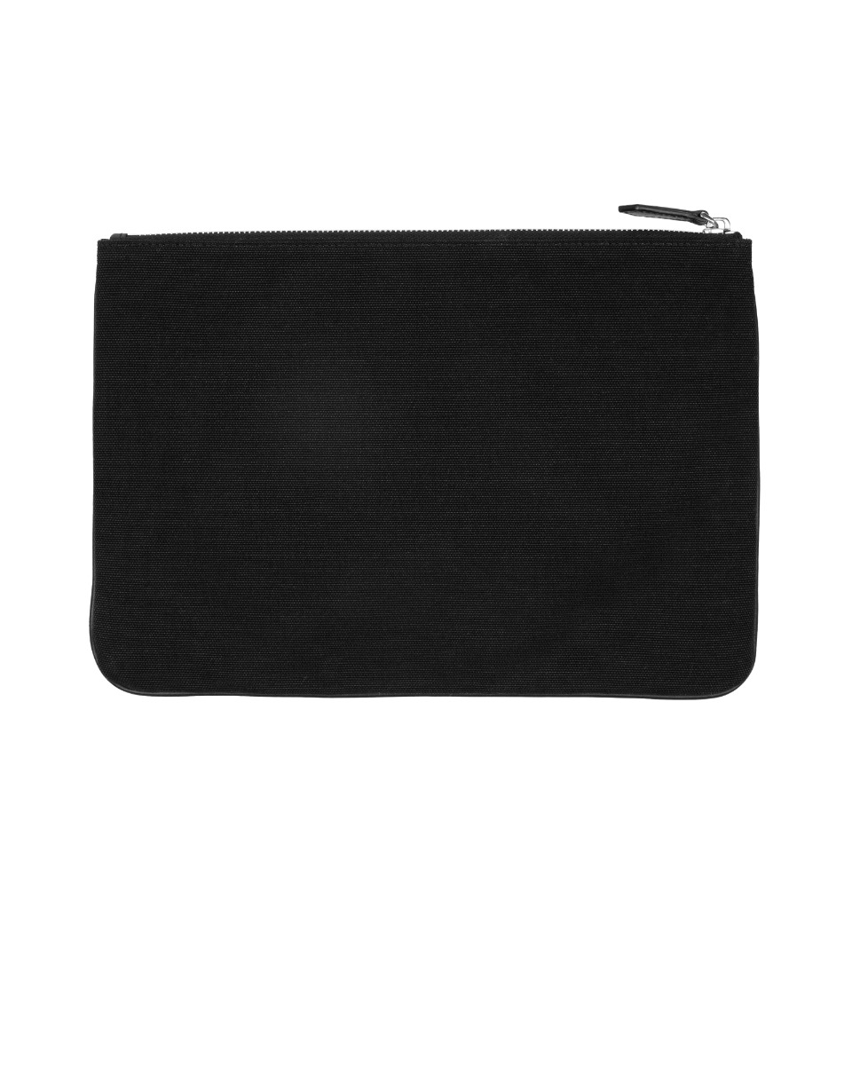 Fendi Vitello Grace canvas logo black clutch bag thumbnail