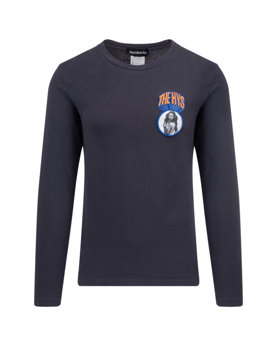 Hysteric Glamour "THE HYS" patch navy long sleeve t-shirt thumbnail