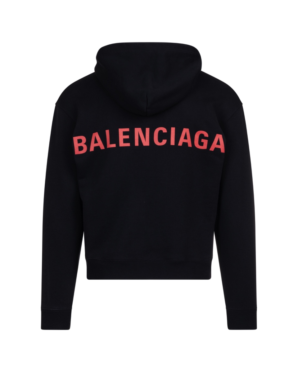 Balenciaga red logo-print zip-up hoodie thumbnail