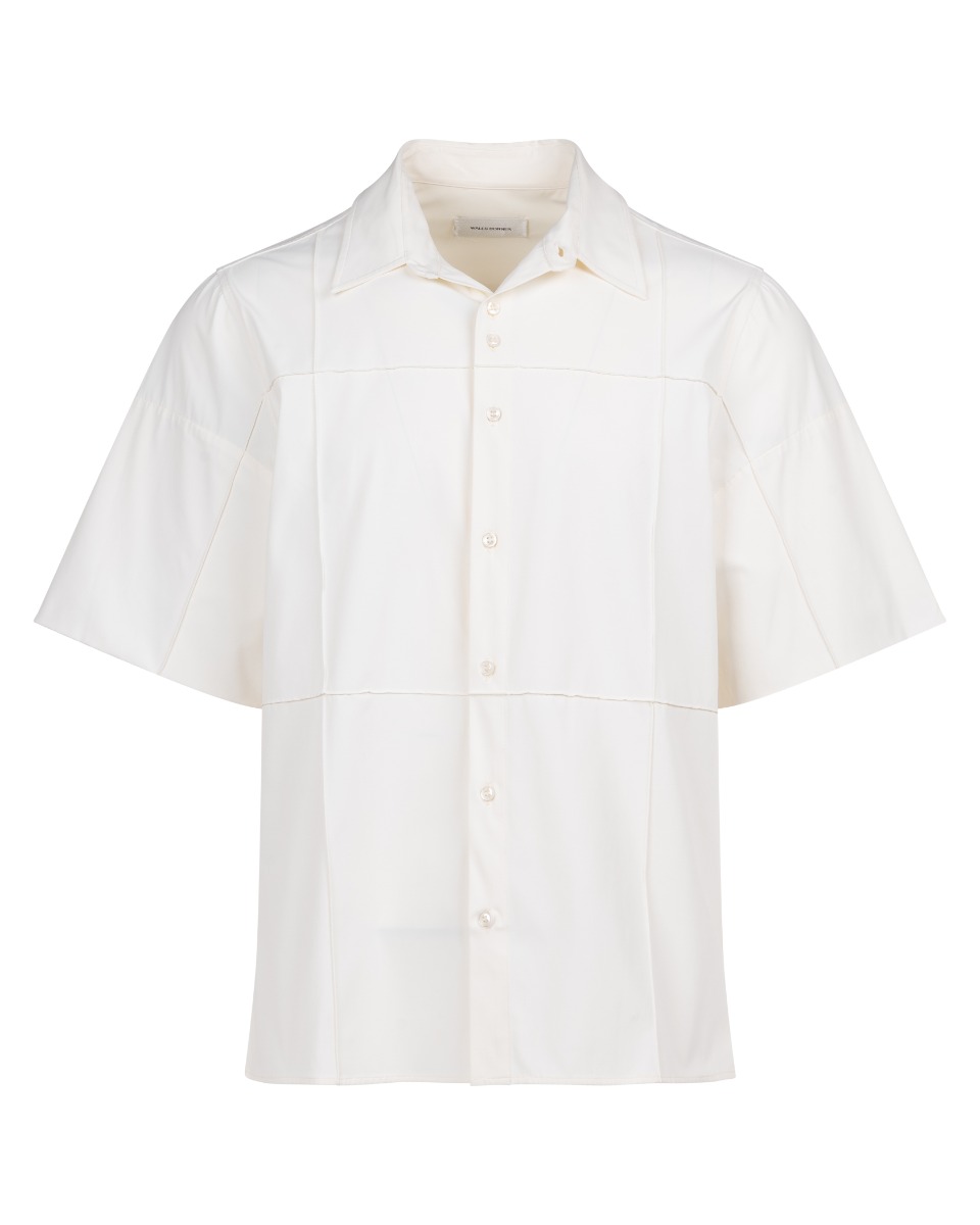 Wales Bonner Blue Duets ecru short sleeve shirt thumbnail