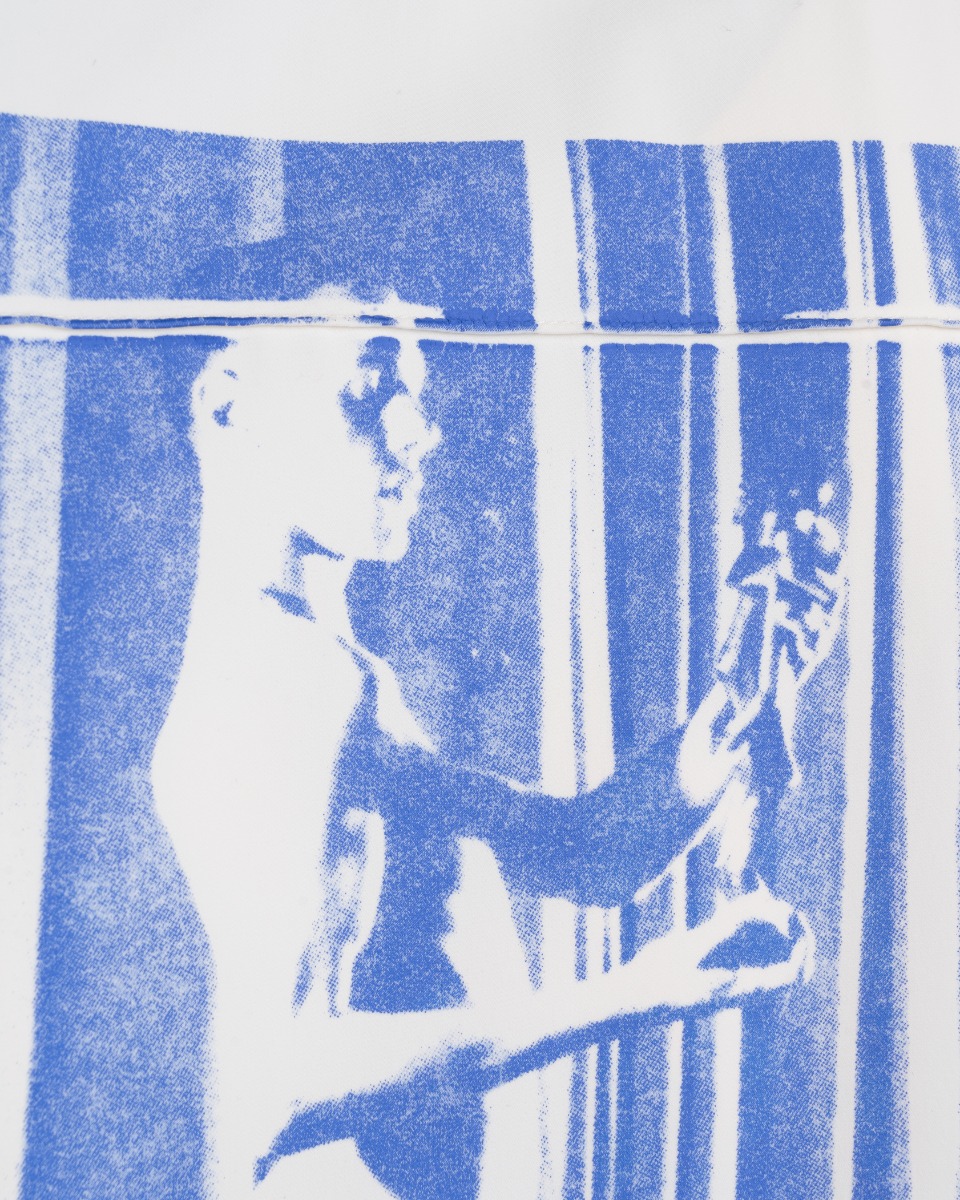 Wales Bonner Blue Duets ecru short sleeve shirt thumbnail