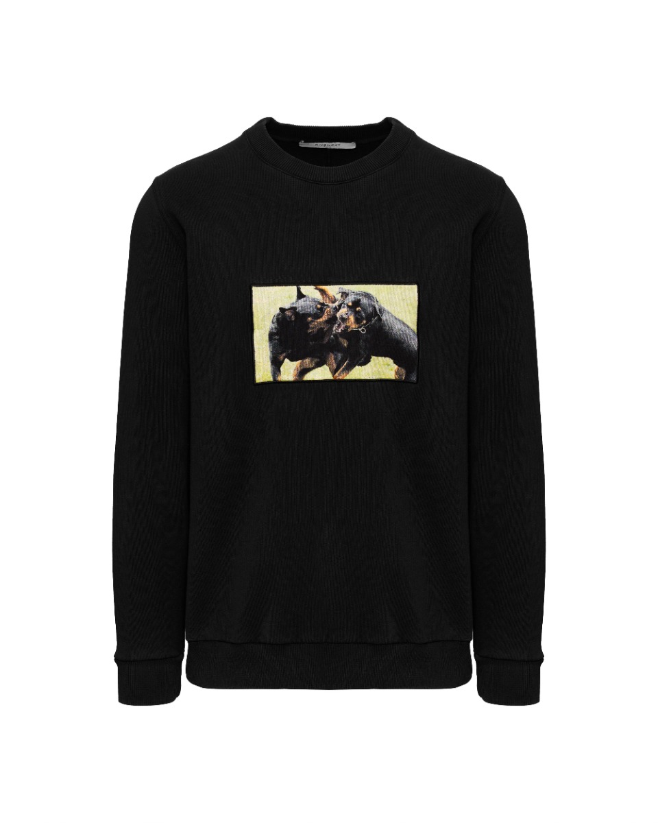 Givenchy Rottweiler embroidery black crewneck sweatshirt thumbnail