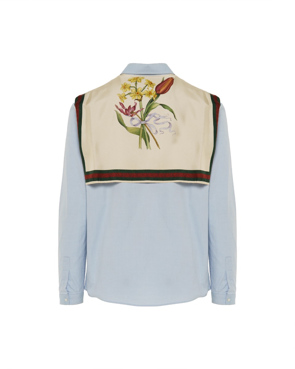 Gucci "Duke" floral printed silk back button-up shirt thumbnail