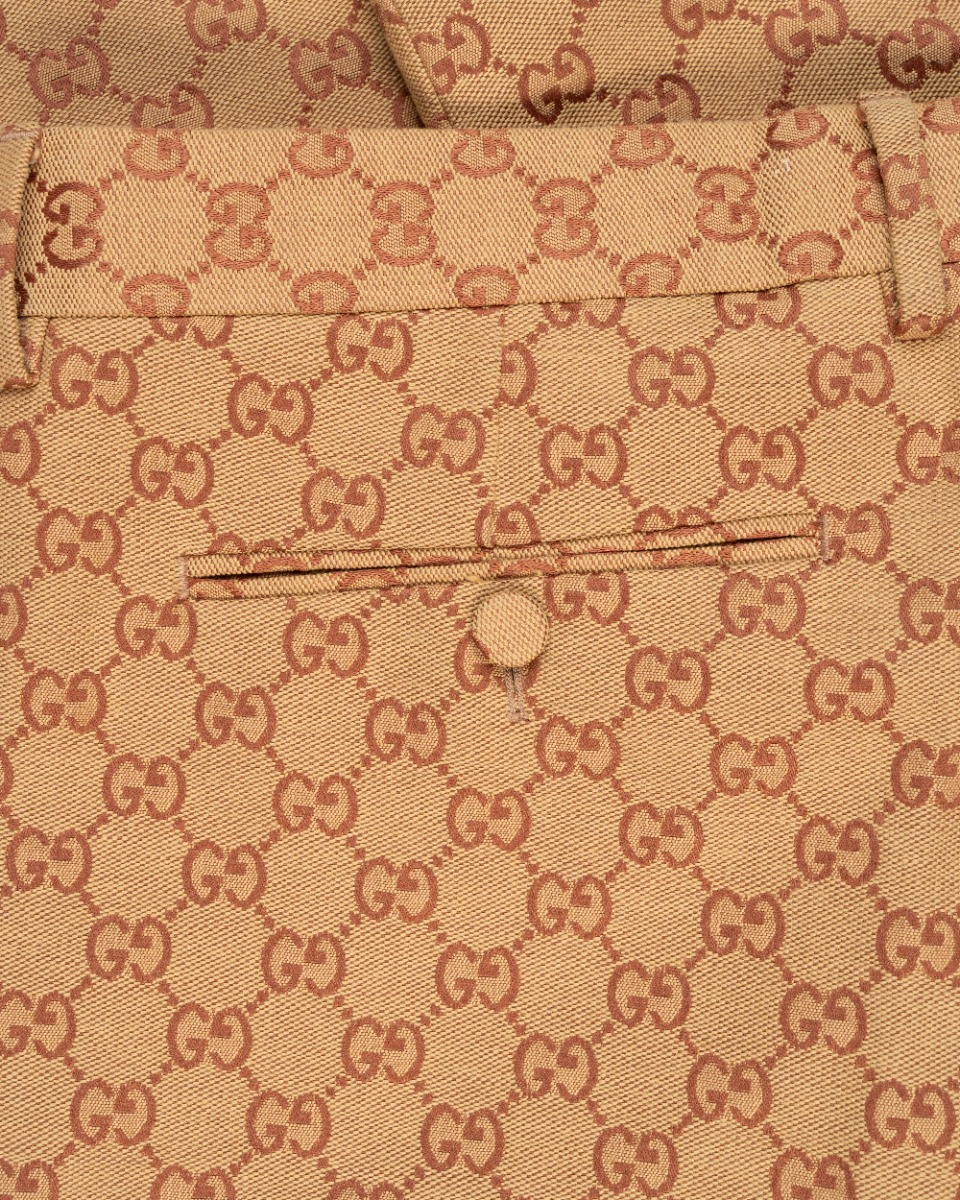 Gucci "GG" monogram canvas formal straight pants thumbnail