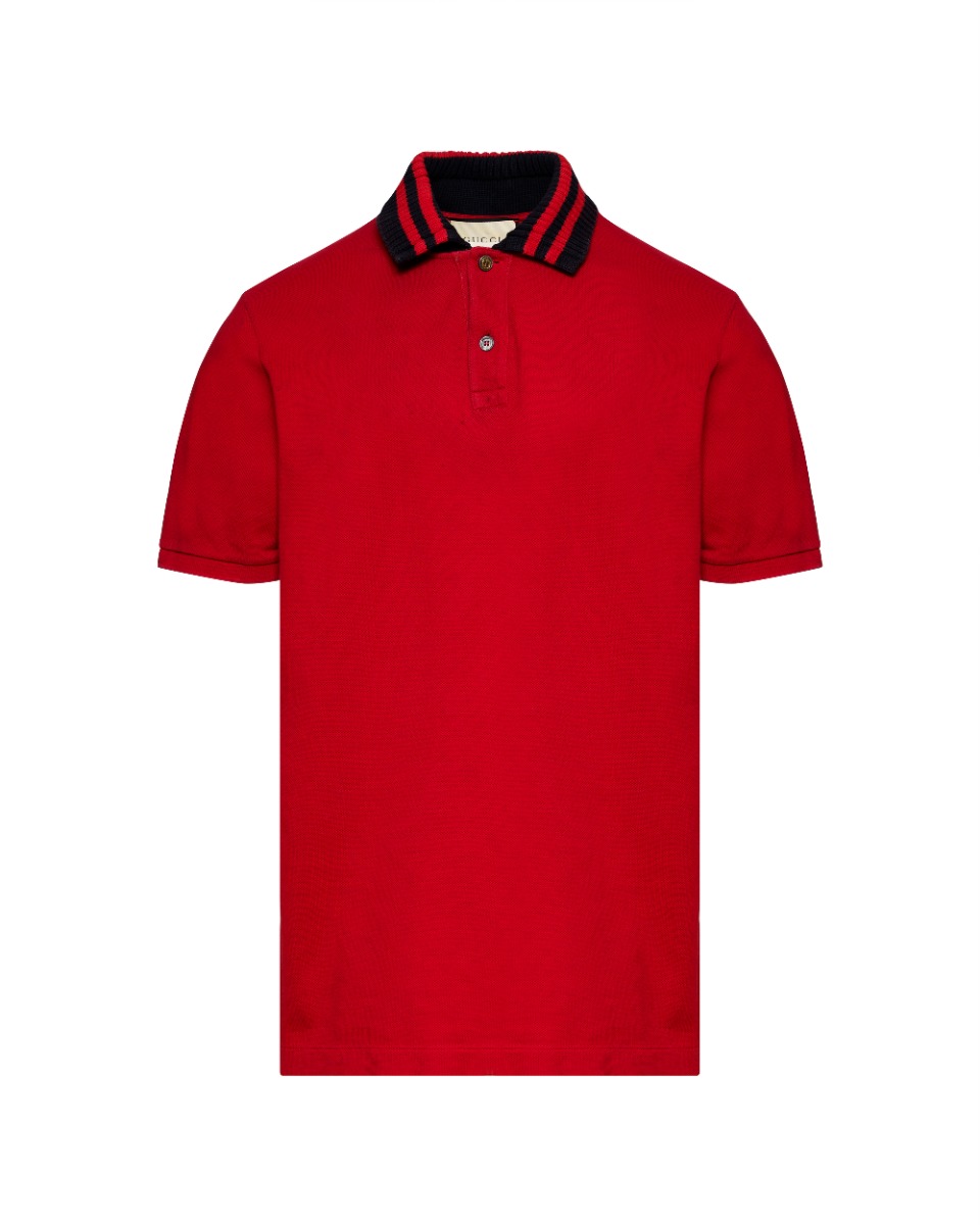 Gucci "Loved" red polo collar t-shirt thumbnail