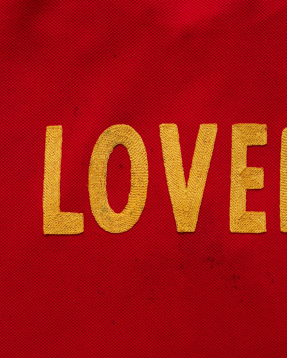 Gucci "Loved" red polo collar t-shirt thumbnail